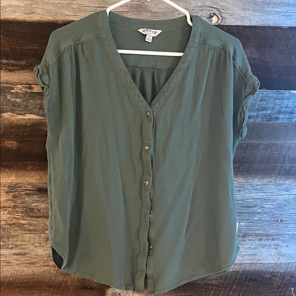 Orvis Women's Olive Button-Down Shirt